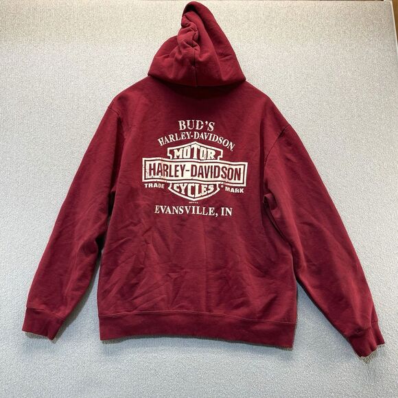 Harley Davidson Motorcycle Jacket Hoodie Buds Evansville Indiana Women's Large - Picture 12 of 12
